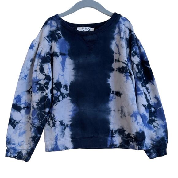 Sea New York Girls' Celestia Tie Dye Sweatshirt Navy SIze 5/7Y - Picture 1 of 7